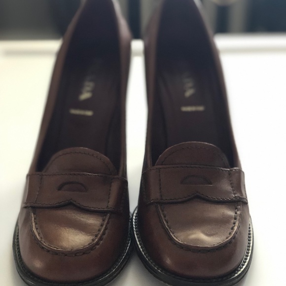 Prada High Heel Penny Loafers - Picture 3 of 6